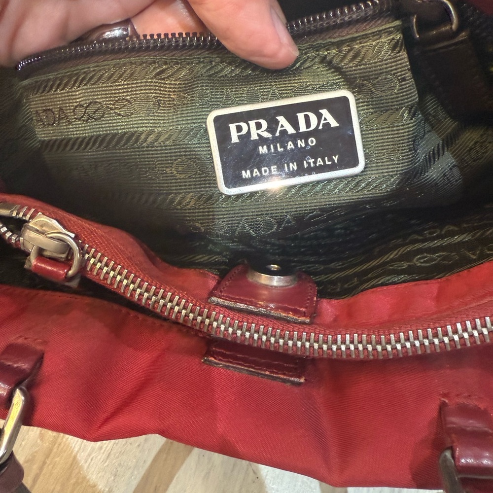 Prada Nylon Red Tote Bag-Authentic - Picture 8 of 16